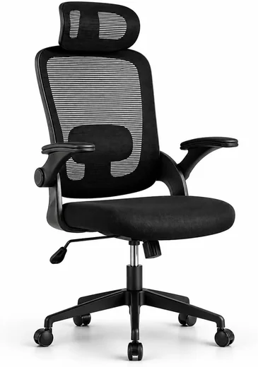 Silla de malla con cabezal ajustable