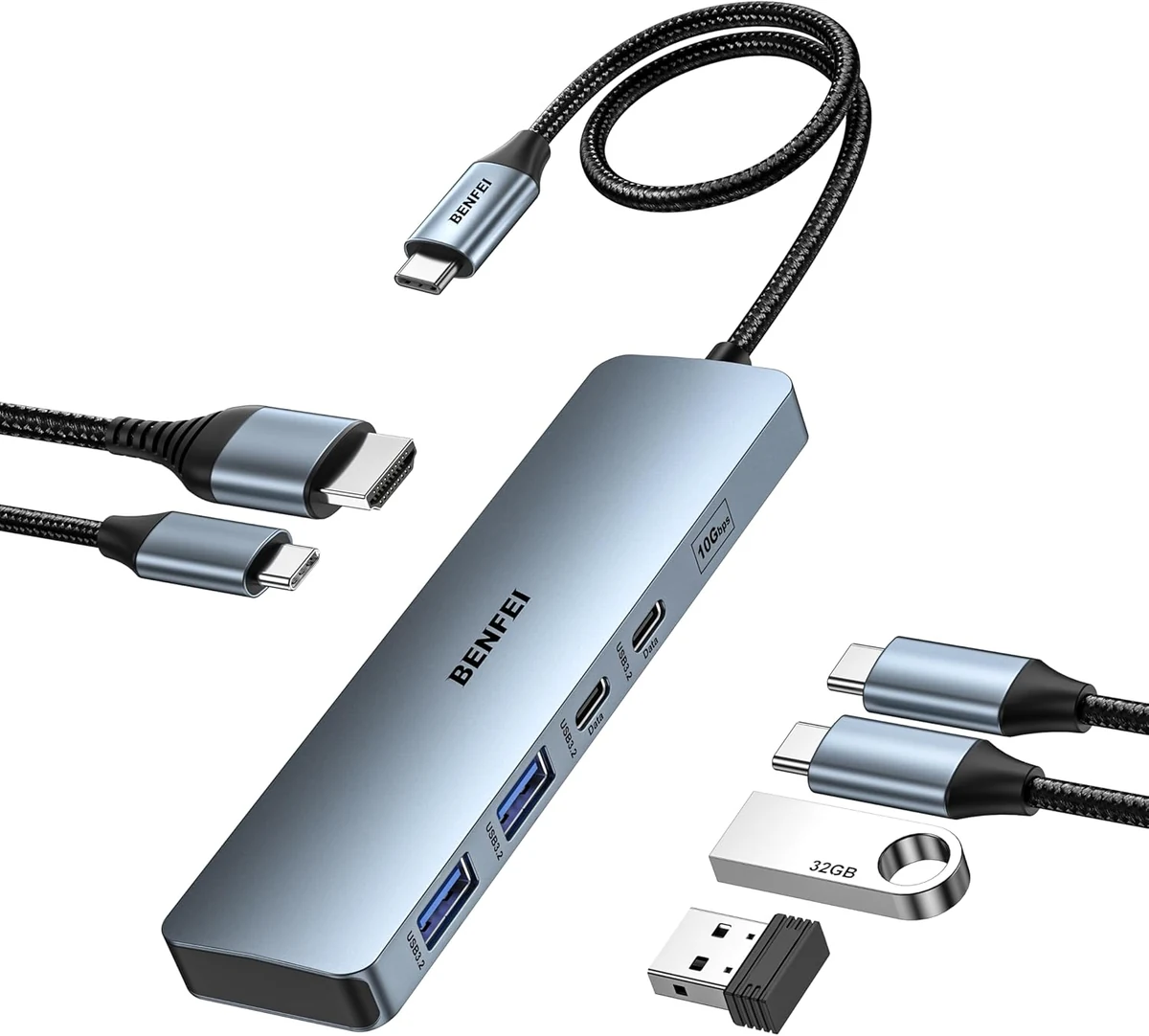 BENFEI 6 en 1, USB-A y USB-C